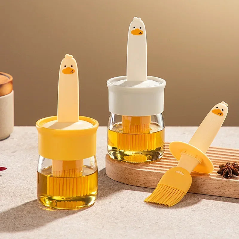 Silicone Bottle Kitchen Pancake Baking Silicone Brush Heat-resistant Glass Oil Brush Bottle Bread